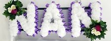 NAN Artificial Silk Funeral Tribute Any 3 Letter Name Flower Wreath MUM