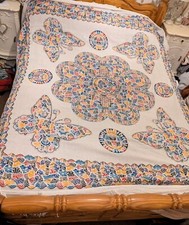 Butterfly Hand Printed Bed Spread Throw Lightweight Cover Sheet King Size Unique