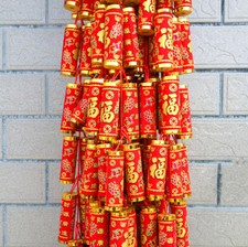 Velvet Chinese Firecrackers String Knot Pendant New Year Bless Luck Decoration