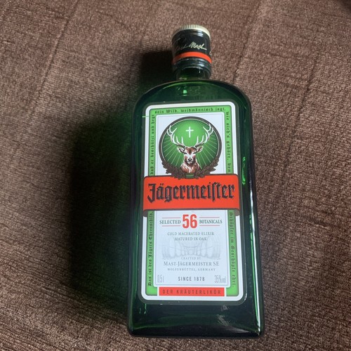 Empty jagermeister green glass - empty,