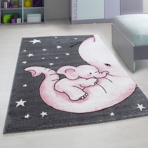 Childrens animal rug grey - childrens, pink