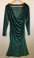 Women's Velvet Wrap Midi Dress