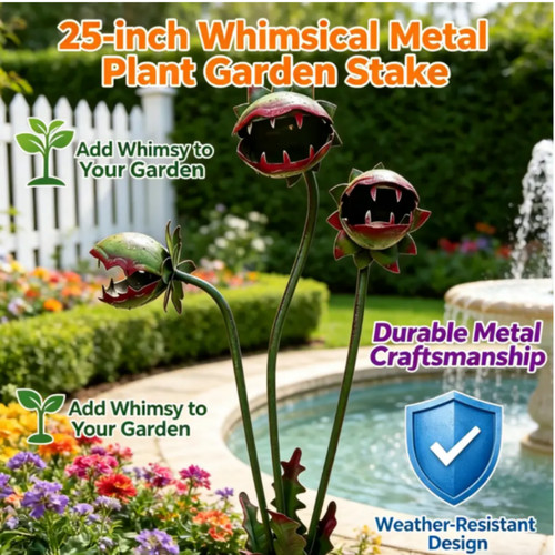 Carnivorous plant garden stake - plant,