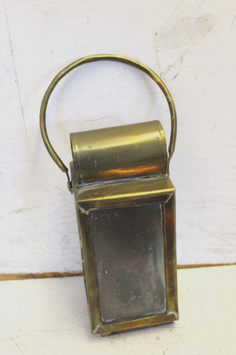 Antique brass candle lantern - candle,