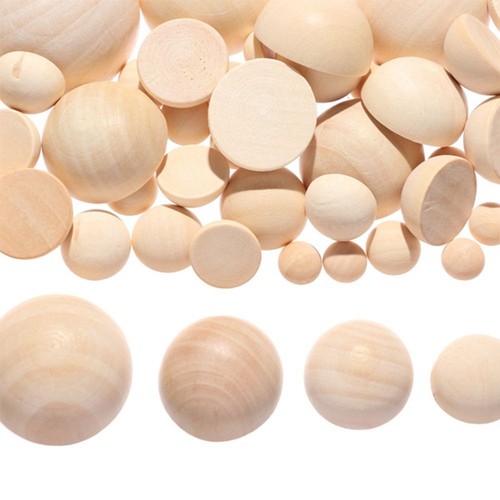 100pcs half wooden beads - half,