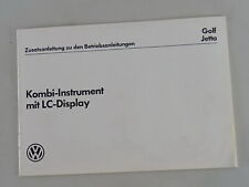 Zusatz-Betriebsanleitung VW Golf 2/II + Jetta 2 Digifiz LC Display - 2/1986