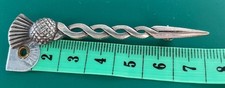 Scottish Kilt Pin Brooch, Celtic Sword & Thistle 7cm
