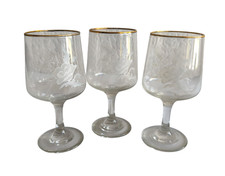 3 x Gold Rimmed White Etched