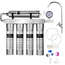 5 Stage Water Filtration System Home Drinking Purifier 75GPD 304 SUS Purifier UF