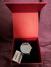 Hugo mens leather watch in