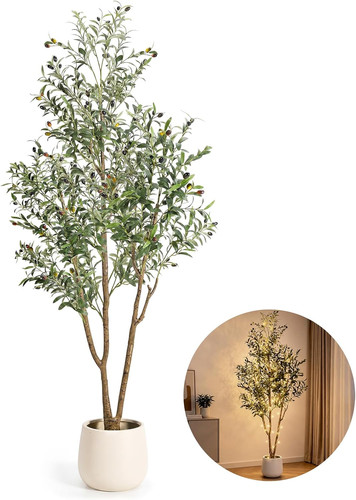 7ft artificial olive tree with - artificial,