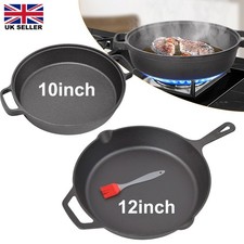 10" 12" Cast Iron Skillet Pan