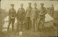 Gloucester Regiment Soldiers by Tent Larkhill Camp Postmark 1914 