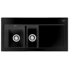 Franke Mythos 1.5 Bowl Gloss Black Ceramic Kitchen Sink MTK651 RHD