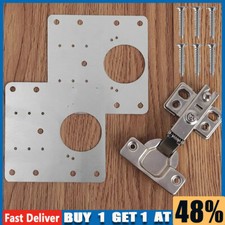 Hinge Repair Plates Brackets Fixing Kitchen Cupboard Stainless Steel & Screws UK