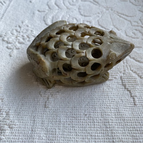Vintage stone mother frog - frog, &