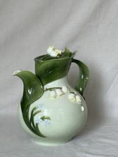 Unique Handmade Ceramic Teapot CRAFT Studio Lily of the Valley Folk Art