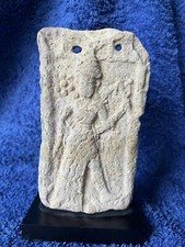Stone plaque relief goddess Ishtar Inanna on wooden plaque