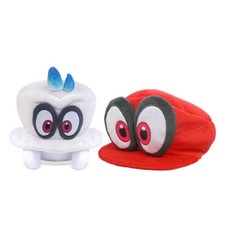 Super Mario Odyssey Cappy Stuffed Plush Toy and Hat Cosplay Birthday Gifts 2pcs
