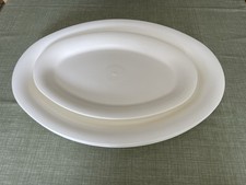 3 Large 5 Extra Large Plastic Oval Platters/dishes     white catering trays