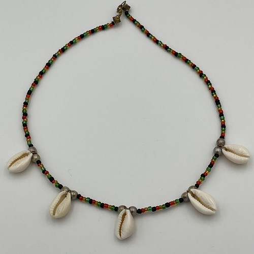 Rasta colored beaded - beaded, cowrie
