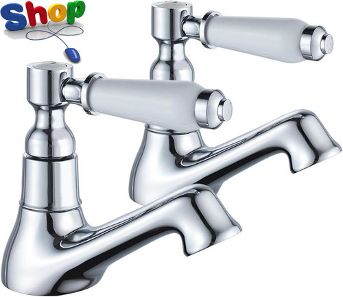 Basin pillar taps pair - basin, mixers