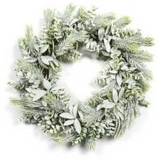 Wreath Christmas Door Premier Decorations 45cm Frosted Snow Eucalyptus