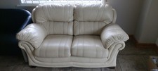 Leather Sofa Cream 2-Seater