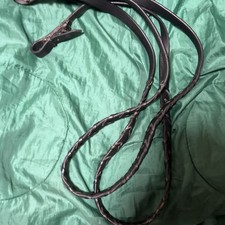 Black English Leather Plaited