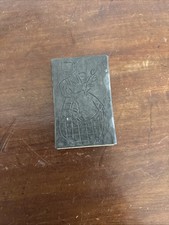 Lovely Old Pewter Match Box Cover With Makers Mark CV