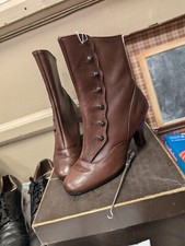 Davide and Anello Brown leather Victorian button Boots Size 3