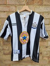 Adidas Newcastle United Home Shirt 1995/97, Size S Brown Ale