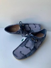NEW MENS CLARKS ORIGINALS WALLABEE Blue Camouflage SUEDE SHOES UK SIZE 7