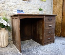 Antique Oak Kneehole Desk -