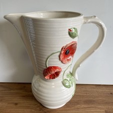 Maryleigh Ceramic Pitcher/Jug/ Vase Poppy Design 24cms Tall - Staffordshire