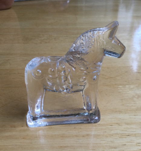 Small glass dala horse - glass,