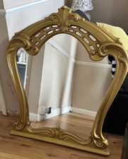 Vintage Gold swirl ornate large mirror wood back decorative 34 x 42.5''