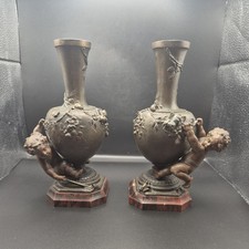 PAIR OF FRENCH BRONZED VASES