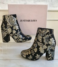 JUST FAB Black Gold Floral