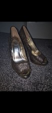 Faith Glitter Gold Peep Toe Sandals Size 4.5