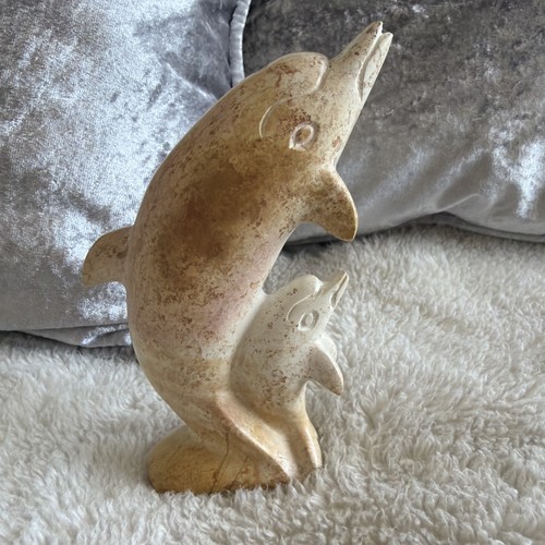 Soapstone dolphin with - dolphin,
