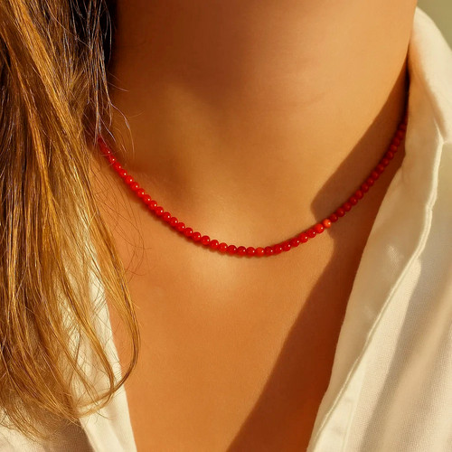 Carnelian 3mm tiny beaded - carnelian,