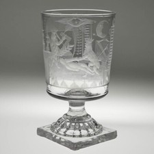 Masonic Engraved Rummer Glass
