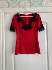 Dolce & Gabbana Red Silk Lace