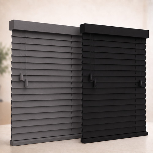 Black wooden venetian blinds - wooden,