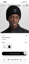 LV Beanie Men's Black And Grey