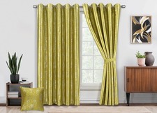 METALLIC FOIL PRINTED THERMAL BLACKOUT CURTAINS DAMASK PATTERN REDAYMADE DRAPES