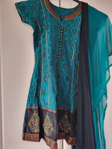 New green stitched punjabi - new,