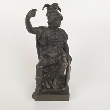 Antique Grand Tour Style Bronze Figure Of A Seated Roman Soldier 15cm