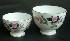 TWO Wedgwood Hathaway Rose Tea and  Coffee Open Sugar Bowls - Looks in VGC
